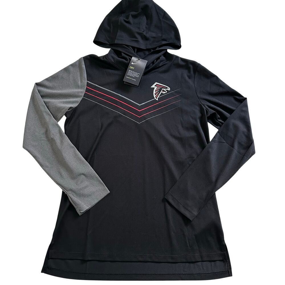 NWT Atlanta Falcons Nike Chevron Hoodie Long Sleeve Shirt Womans Medium